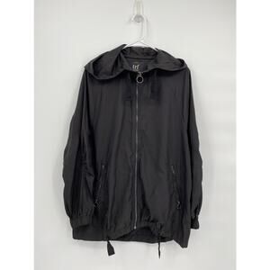 trf Collection Zip Front Long Sleeve Hoodie Jacket Black Size Small